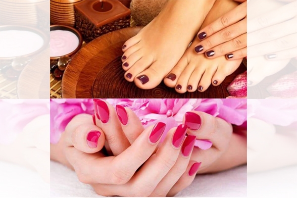 MANICURE  E PEDICURE CURATIVO CON TRATTAMENTO SPA  ED APPLICAZIONE SMALTO